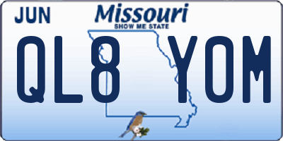 MO license plate QL8Y0M