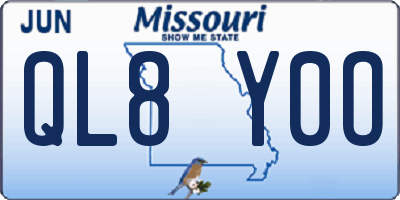 MO license plate QL8Y0O