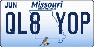 MO license plate QL8Y0P