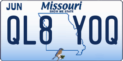 MO license plate QL8Y0Q
