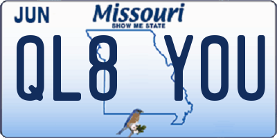 MO license plate QL8Y0U