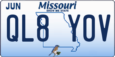 MO license plate QL8Y0V