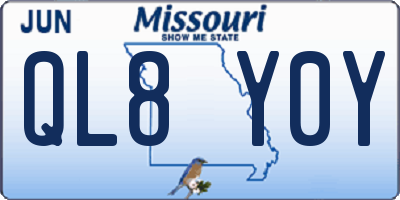 MO license plate QL8Y0Y