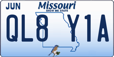 MO license plate QL8Y1A