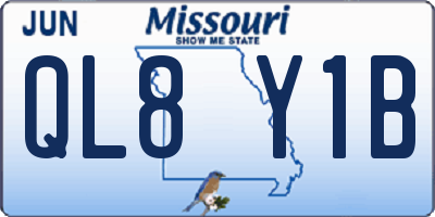 MO license plate QL8Y1B