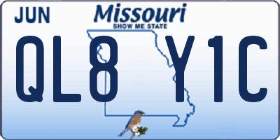 MO license plate QL8Y1C