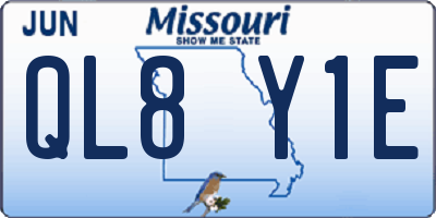 MO license plate QL8Y1E