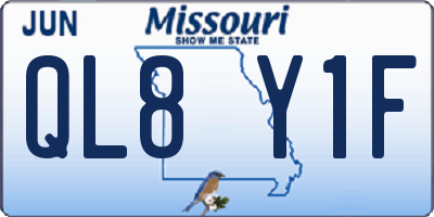 MO license plate QL8Y1F