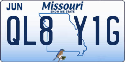 MO license plate QL8Y1G