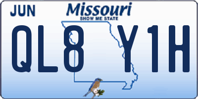 MO license plate QL8Y1H