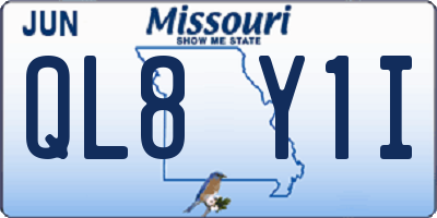 MO license plate QL8Y1I