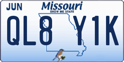 MO license plate QL8Y1K