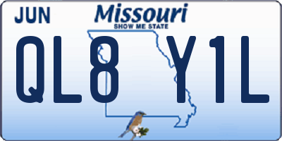 MO license plate QL8Y1L