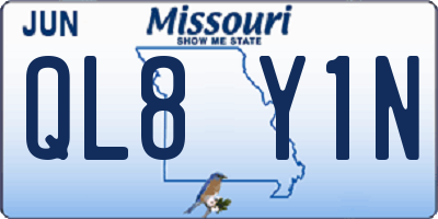 MO license plate QL8Y1N