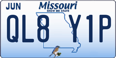 MO license plate QL8Y1P