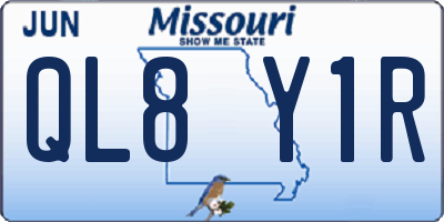 MO license plate QL8Y1R