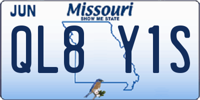 MO license plate QL8Y1S