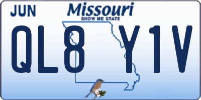 MO license plate QL8Y1V