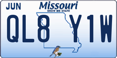 MO license plate QL8Y1W