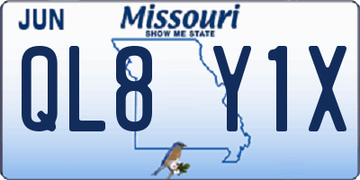 MO license plate QL8Y1X
