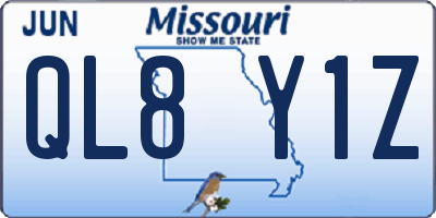 MO license plate QL8Y1Z
