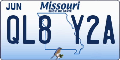 MO license plate QL8Y2A
