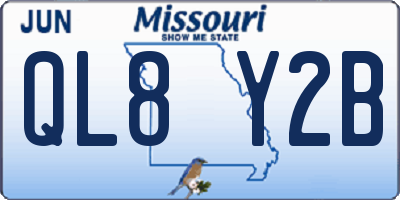 MO license plate QL8Y2B