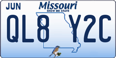 MO license plate QL8Y2C