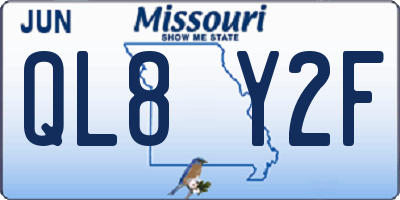 MO license plate QL8Y2F