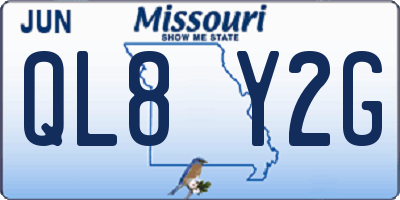 MO license plate QL8Y2G