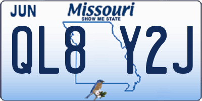 MO license plate QL8Y2J