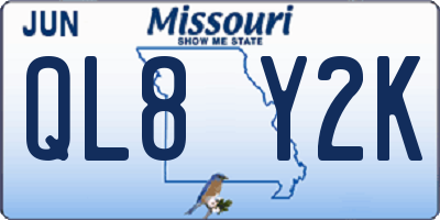 MO license plate QL8Y2K