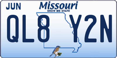 MO license plate QL8Y2N