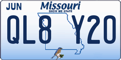 MO license plate QL8Y2O