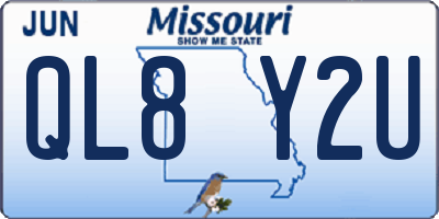 MO license plate QL8Y2U