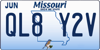MO license plate QL8Y2V
