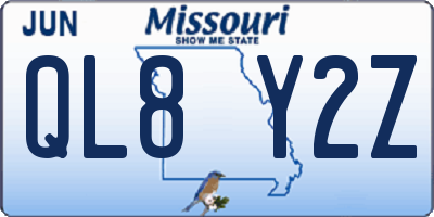 MO license plate QL8Y2Z