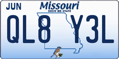 MO license plate QL8Y3L