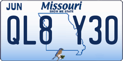 MO license plate QL8Y3O