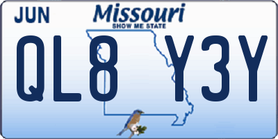 MO license plate QL8Y3Y