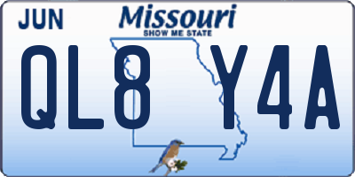 MO license plate QL8Y4A