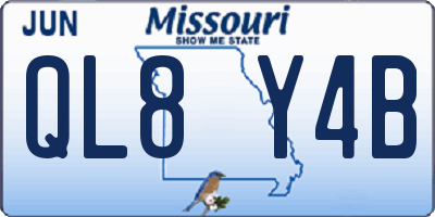 MO license plate QL8Y4B