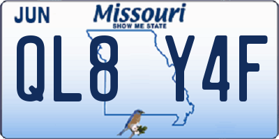 MO license plate QL8Y4F