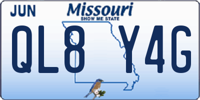 MO license plate QL8Y4G