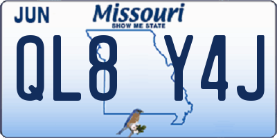 MO license plate QL8Y4J