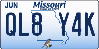 MO license plate QL8Y4K