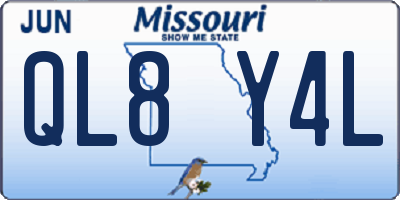 MO license plate QL8Y4L