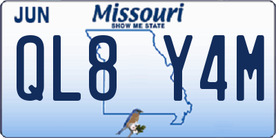 MO license plate QL8Y4M