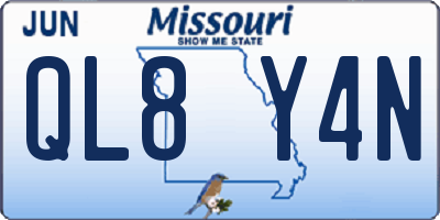 MO license plate QL8Y4N
