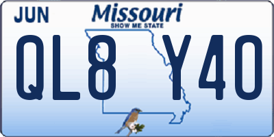 MO license plate QL8Y4O